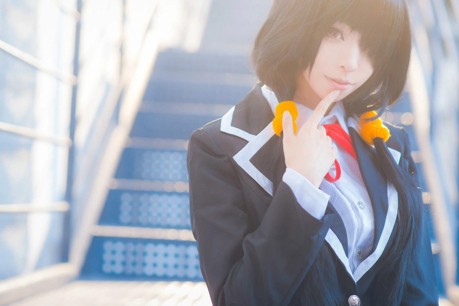 长腿Coser青青子Js – 狂三校服插图1