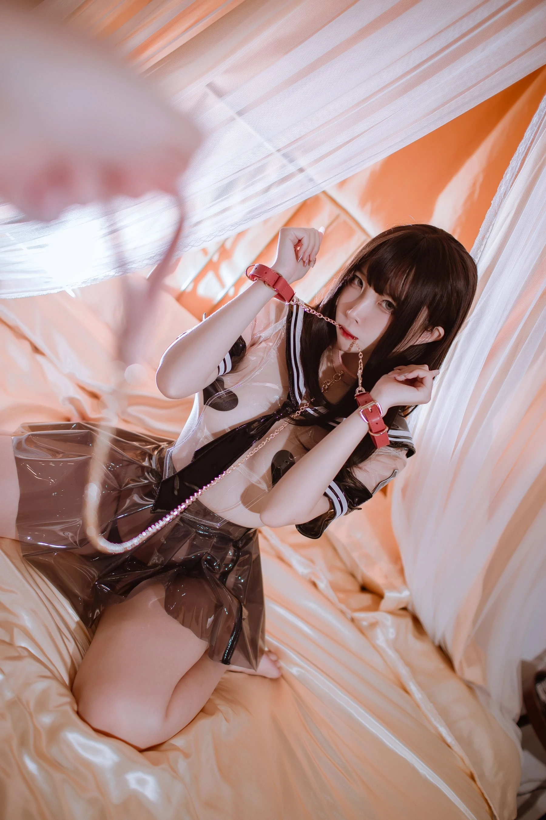 人气Coser二佐Nisa – 透明JK插图1