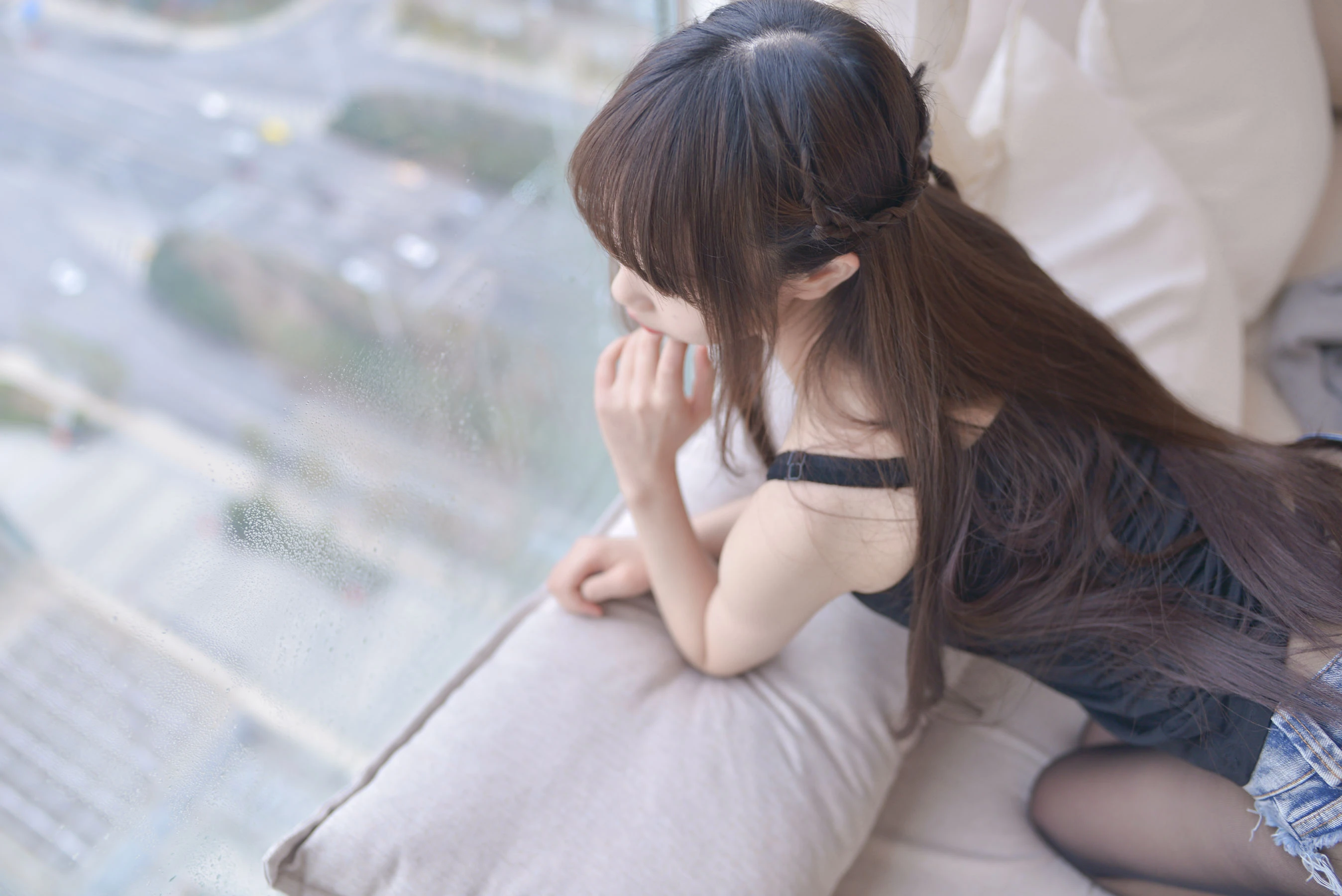 Cos小姐姐雪琪 牛仔黑丝大姐姐插图3