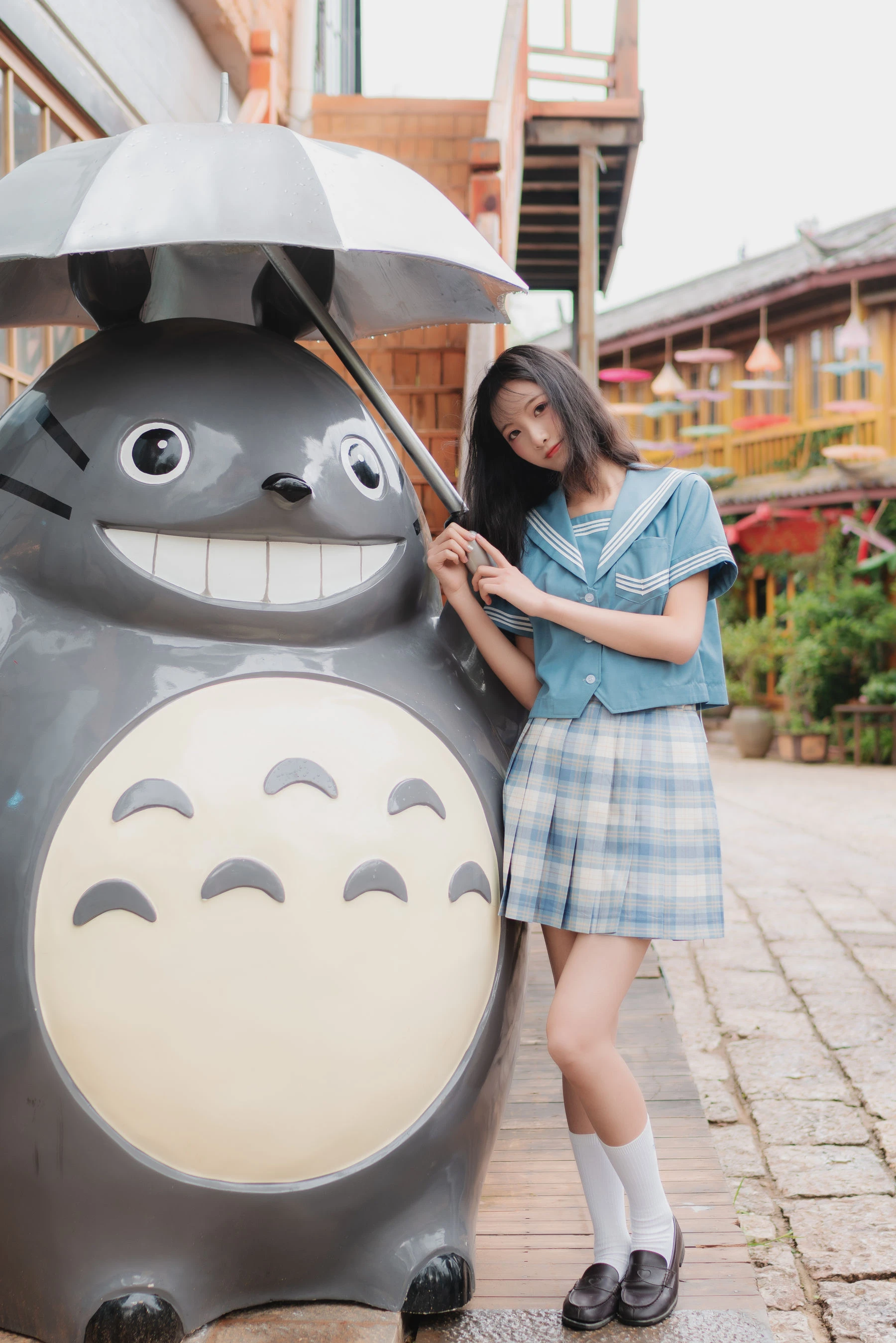 清纯妹子西瓜 丽江写真JK户外插图4