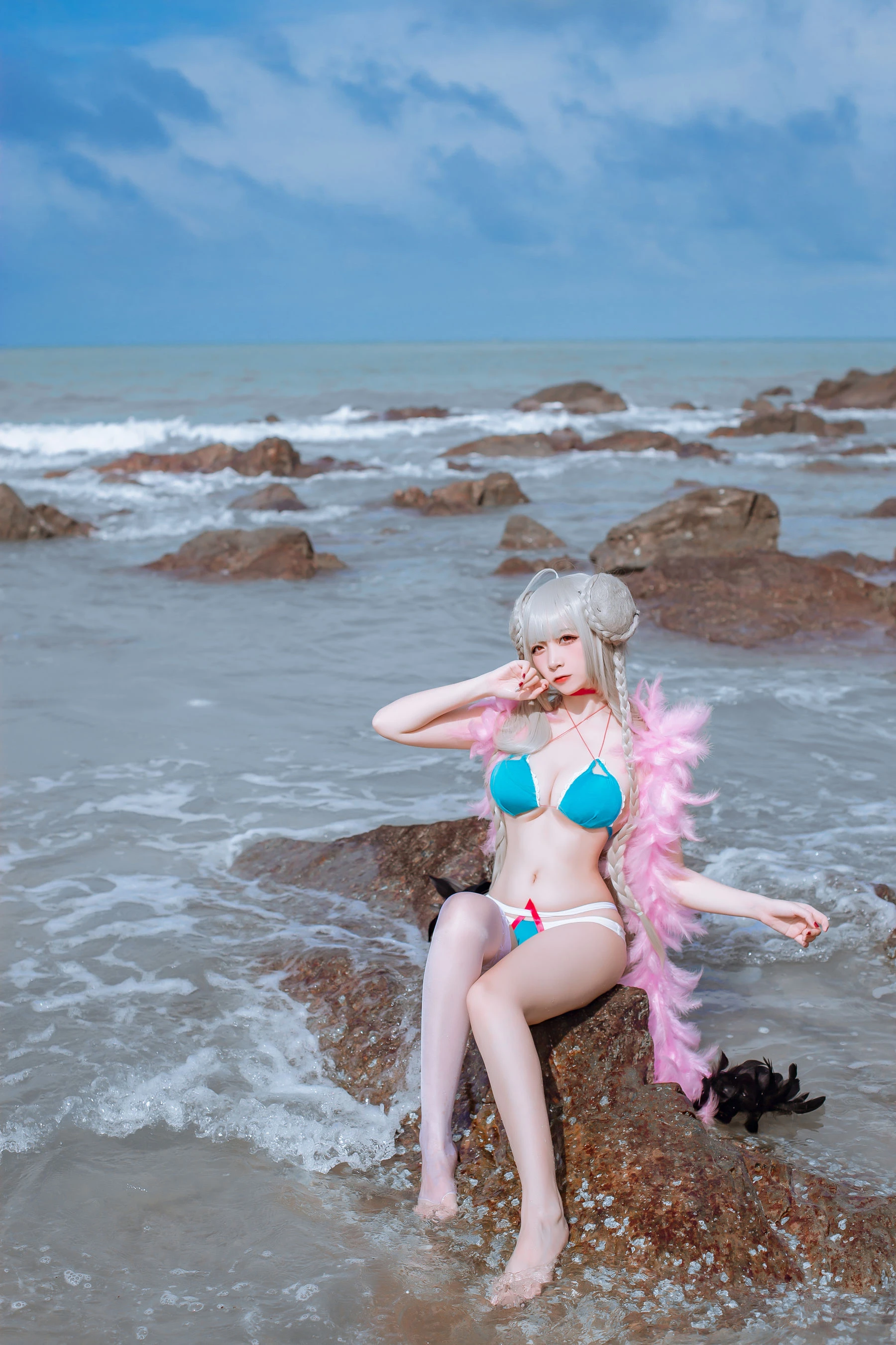 人气Coser二佐Nisa – 碧蓝可畏泳装插图6