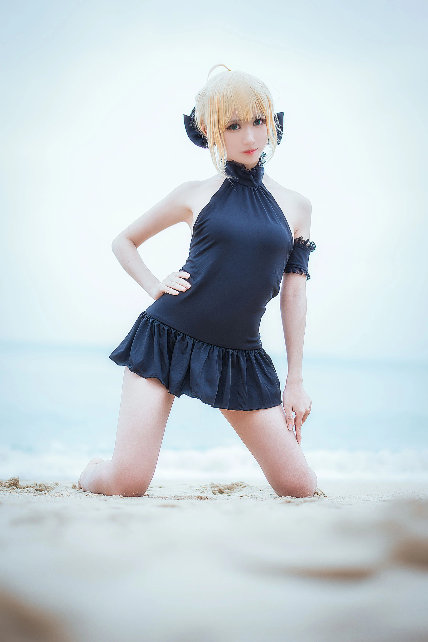 超人气Coser鳗鱼霏儿 King of Knight 海边插图3