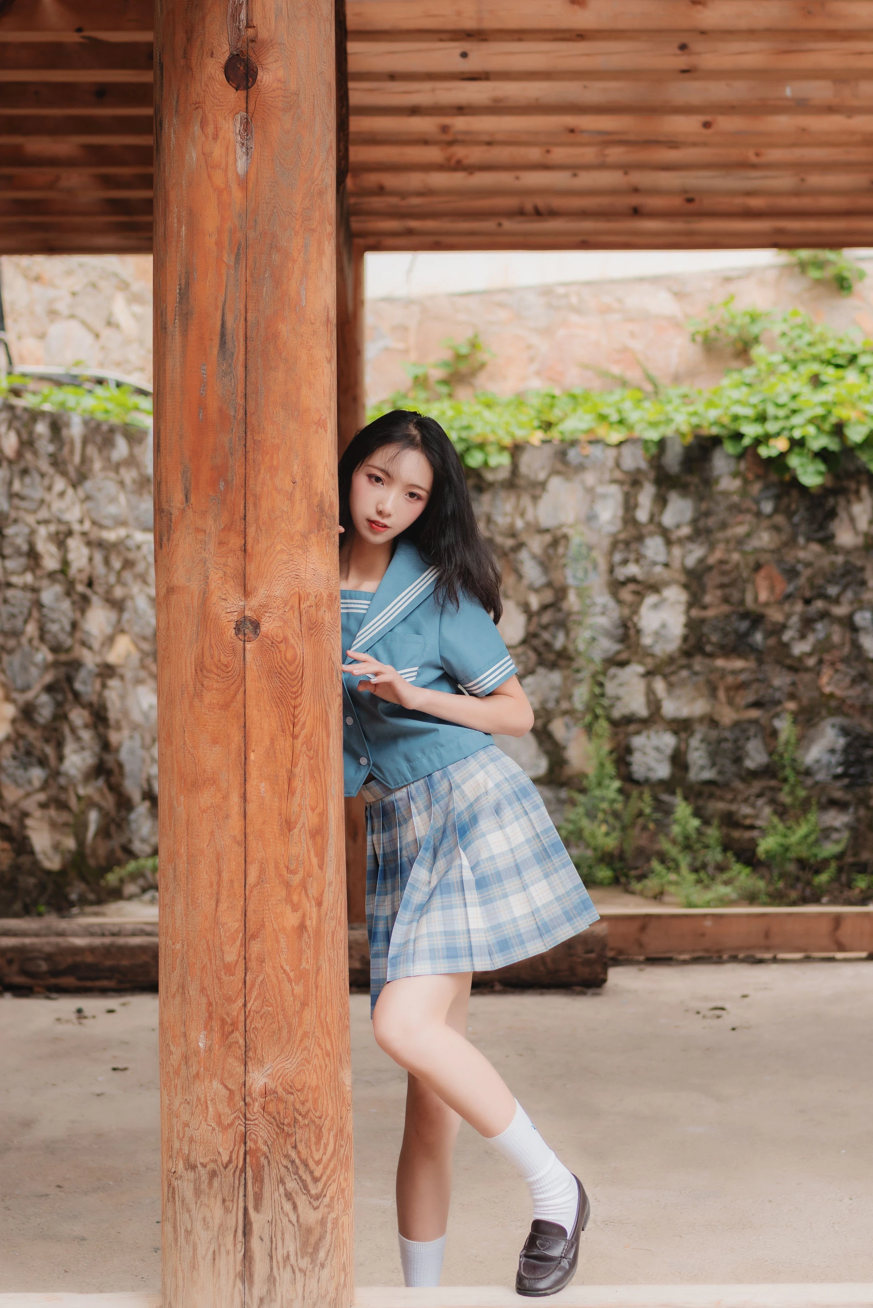 清纯妹子西瓜 丽江写真JK户外插图5