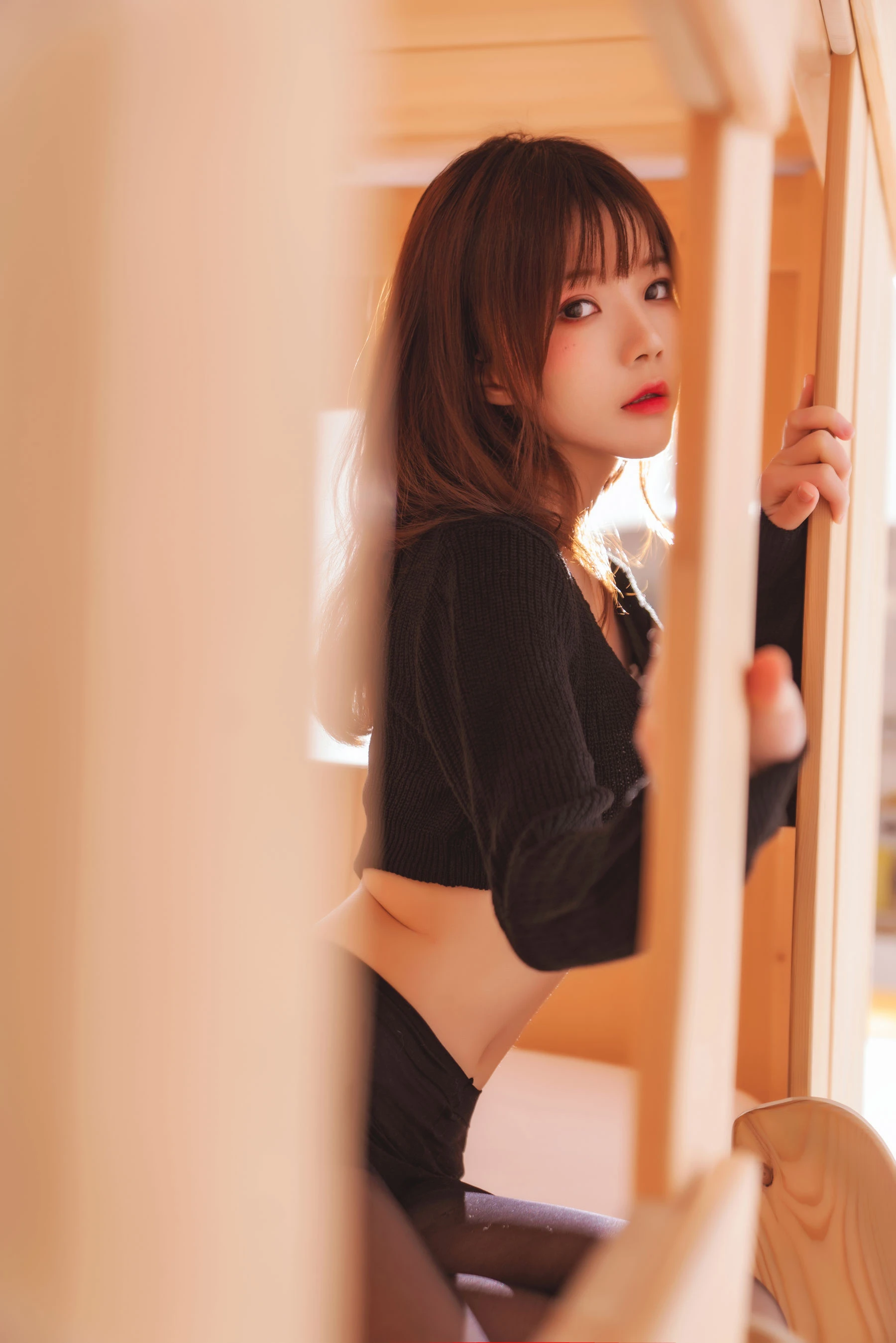 桜桃喵 黑&白 之 性感黑插图2