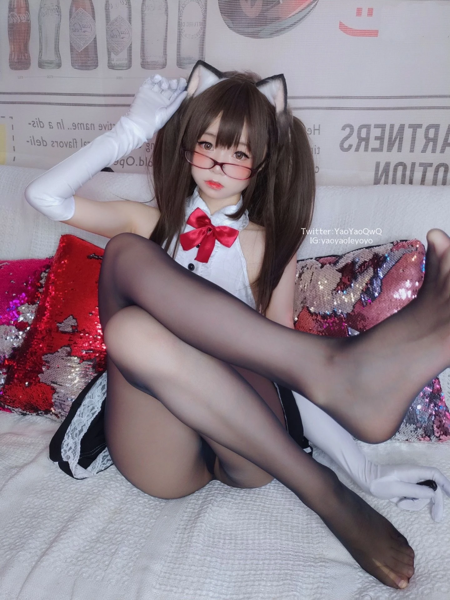 萌妹子Coser摇摇乐yoyo – 黑色紧身衣插图3