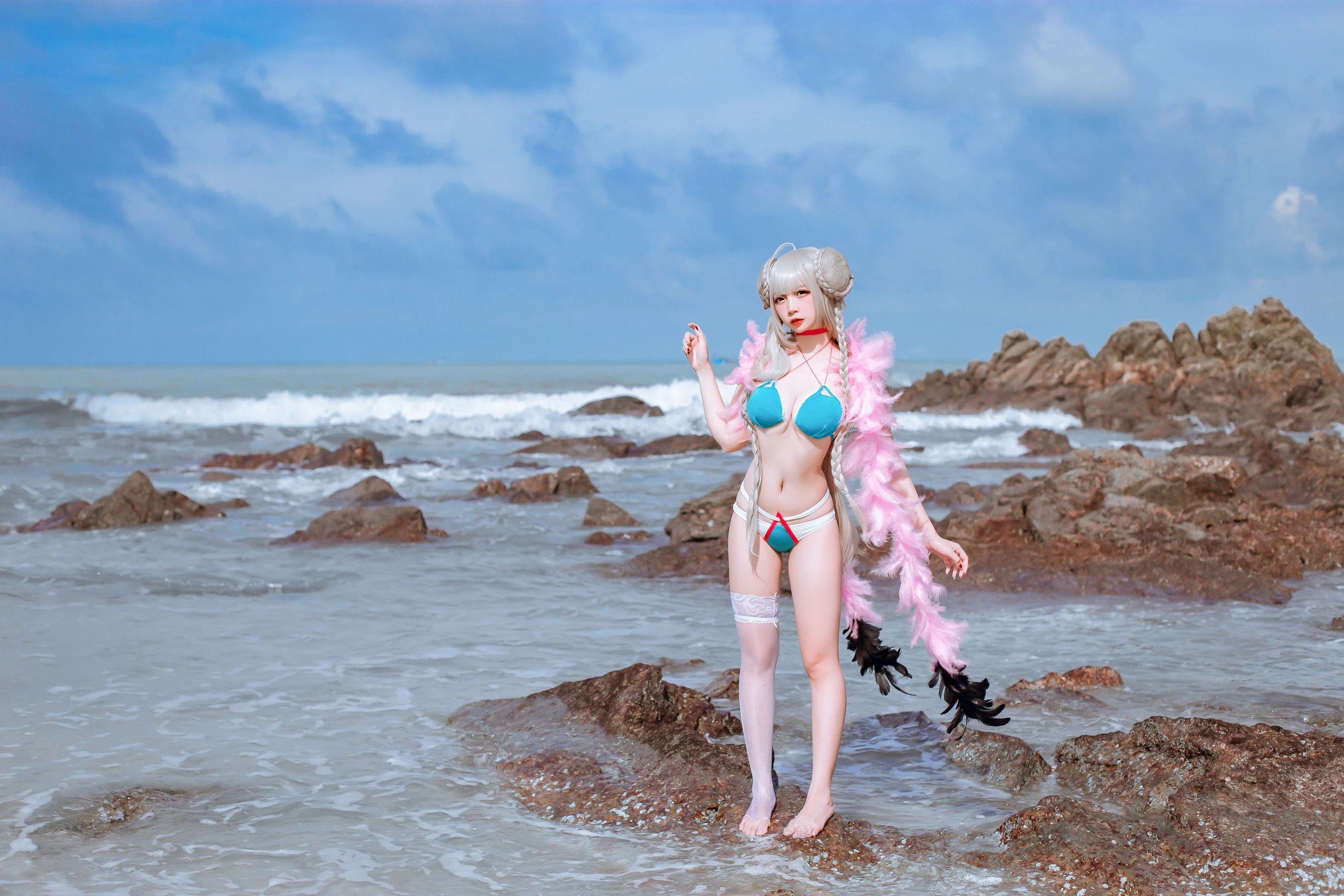 人气Coser二佐Nisa – 碧蓝可畏泳装插图3