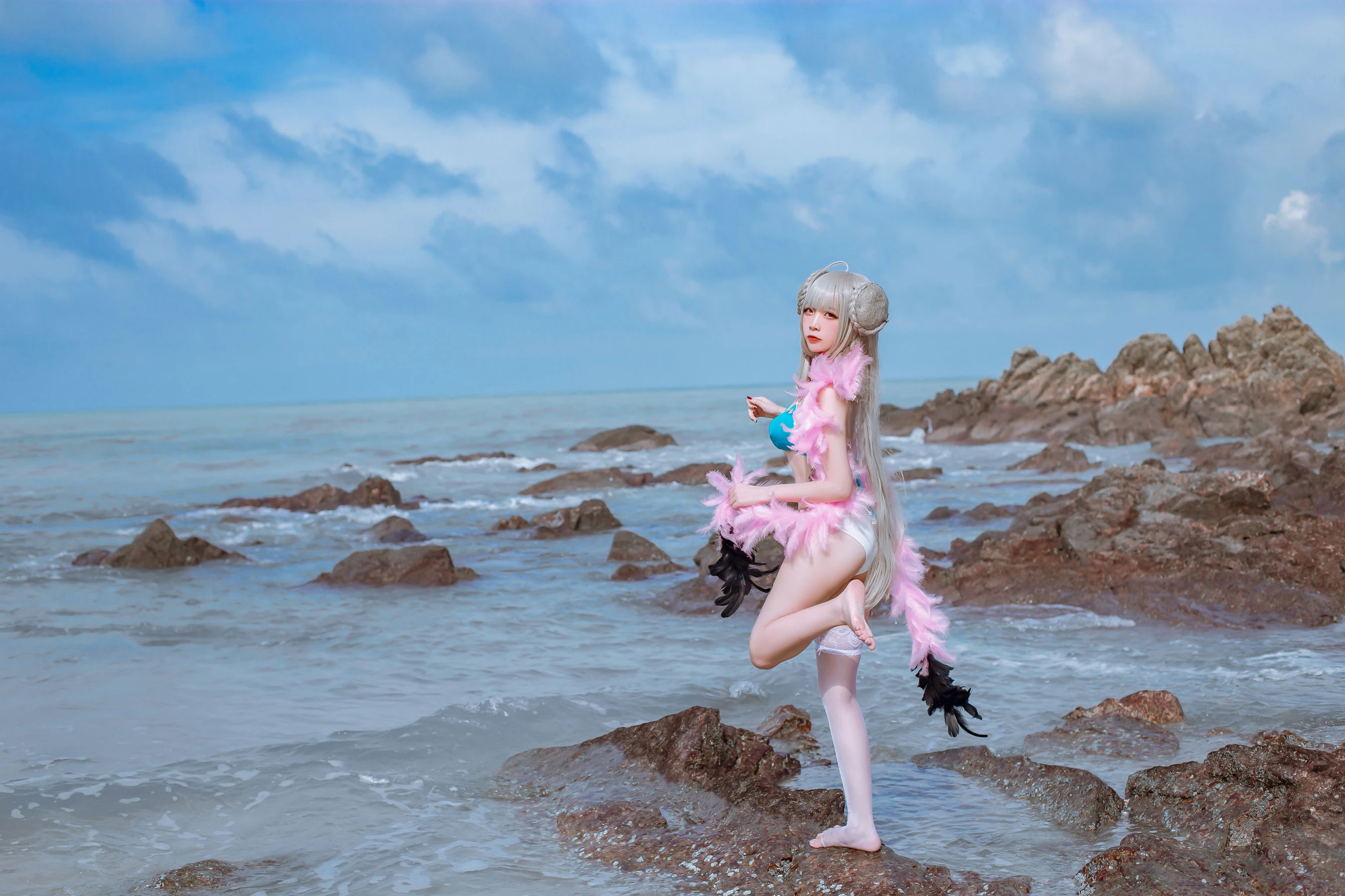 人气Coser二佐Nisa – 碧蓝可畏泳装插图4