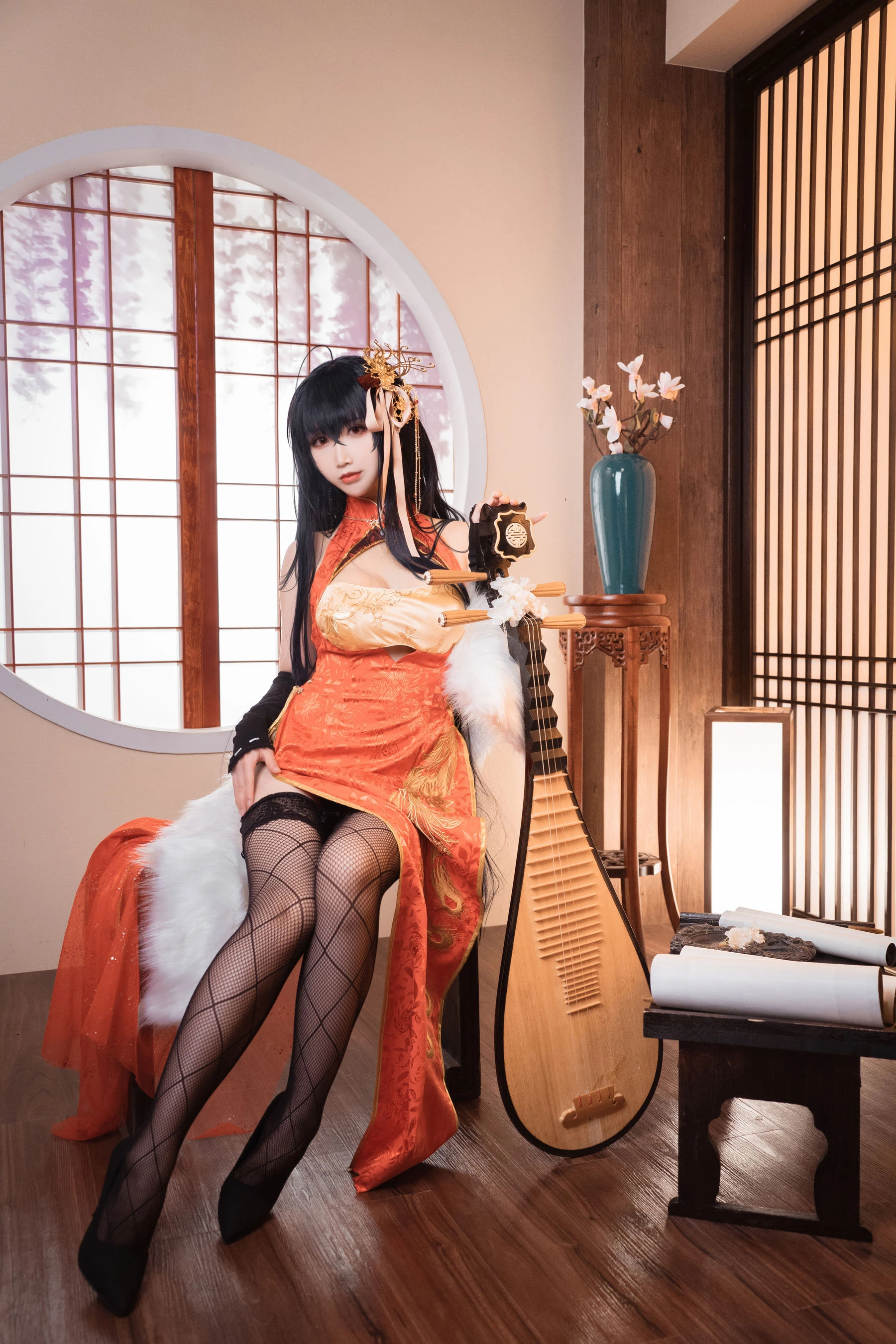 可爱人气Coser面饼仙儿 – 大凤旗袍插图1