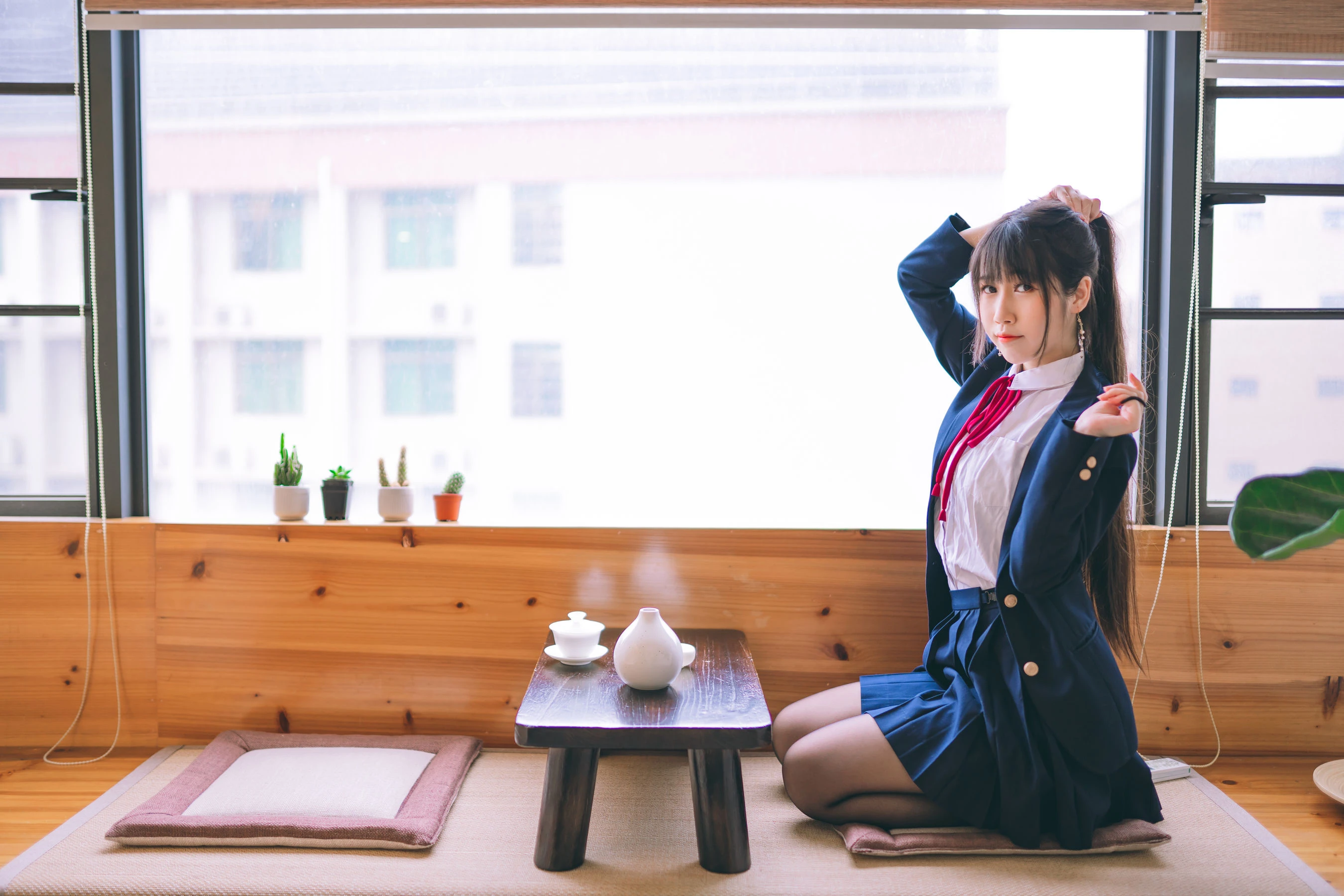 微博人气Coser不呆猫 – 校服JK插图1