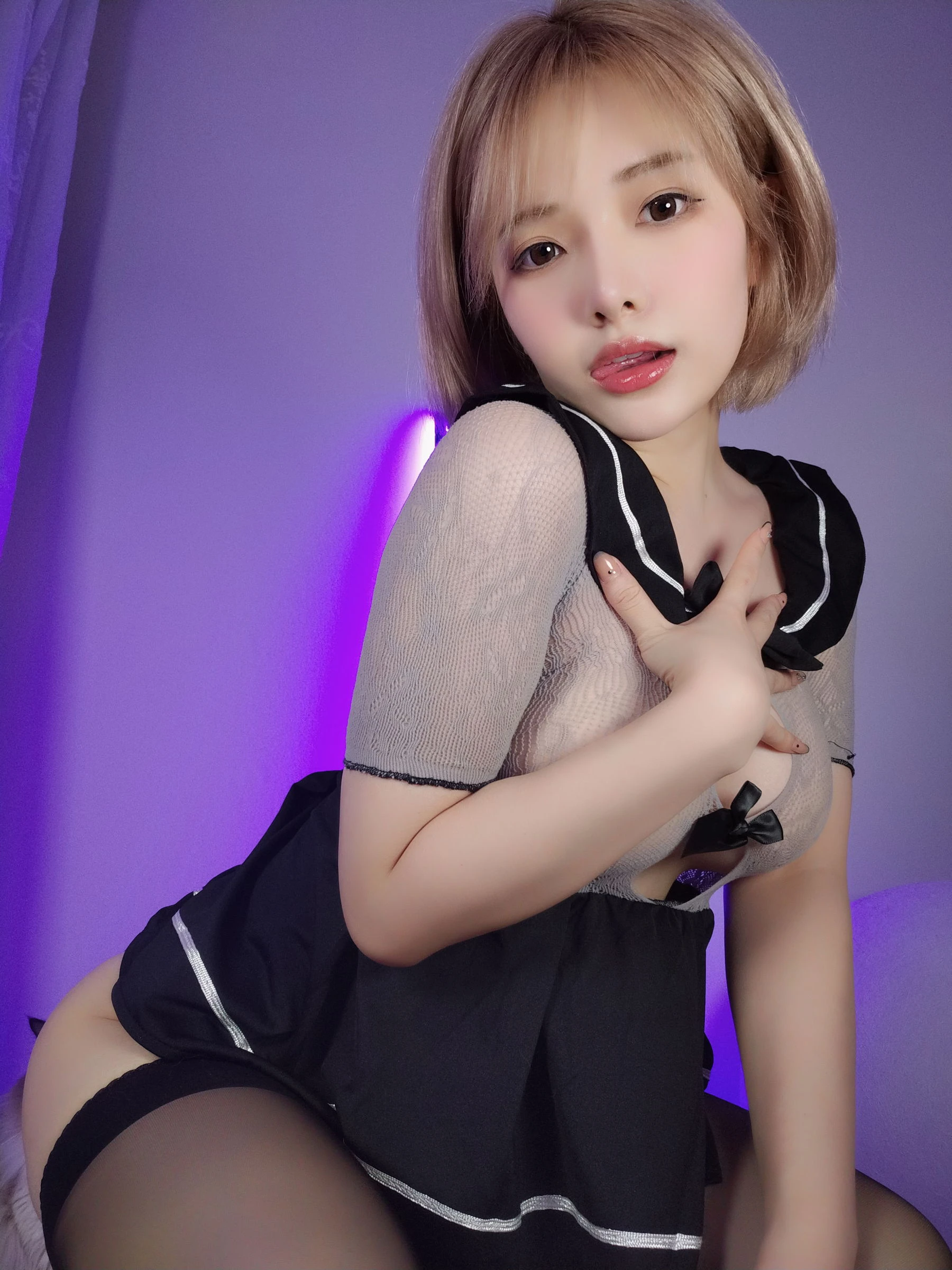 动漫博主雯妹 – 网纱JK插图5