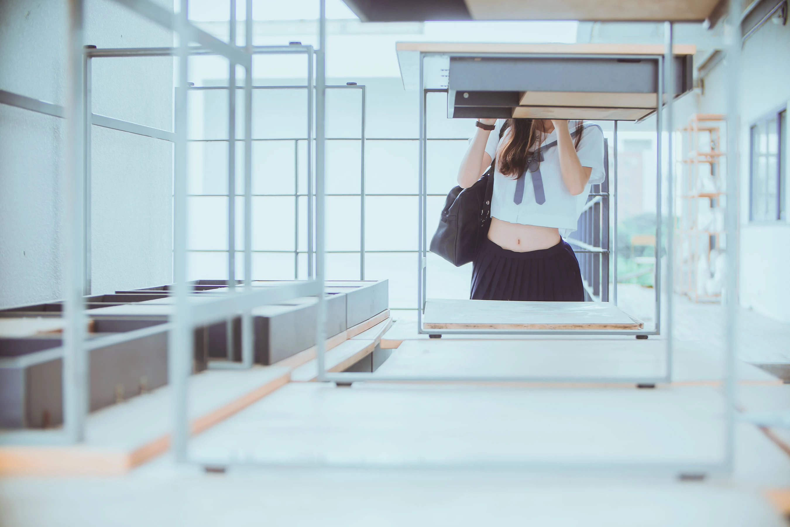 桜桃喵《蓝白水手服》插图7