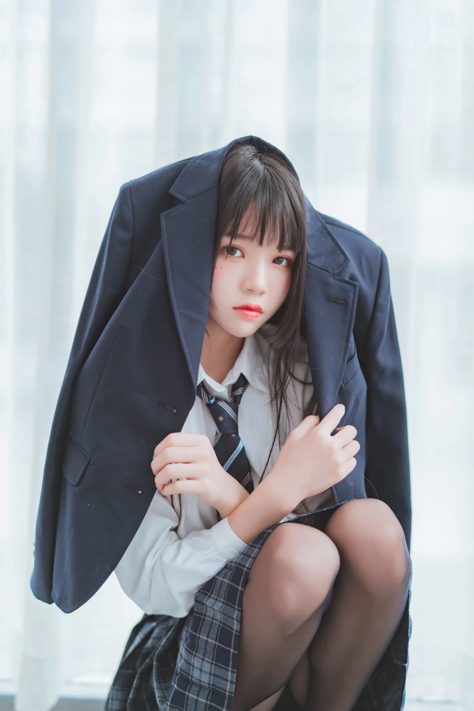 桜桃喵 – 冬季制服丝秀插图7