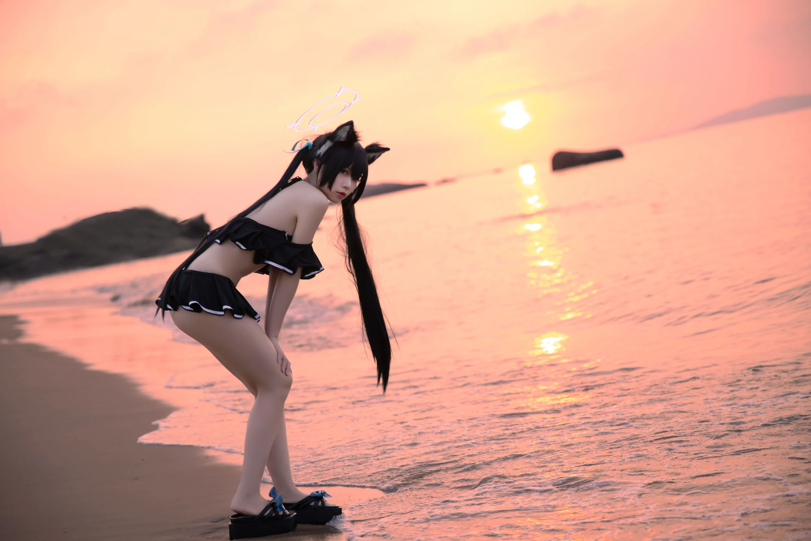 动漫博主G44不会受伤 – 碧蓝档案 黑見芹香 海边泳装插图2