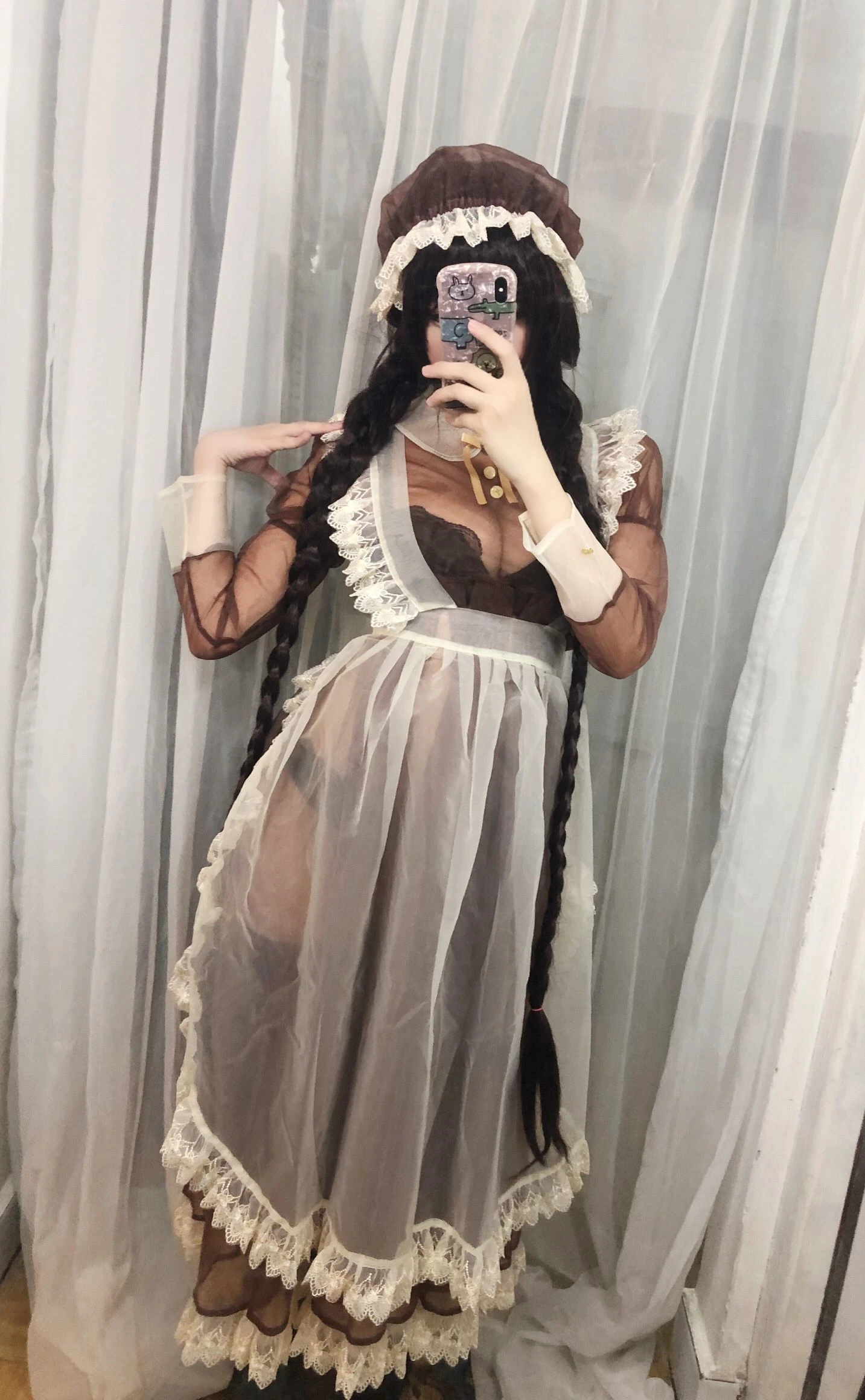 二次元巨乳美女鹿野希 透明女仆插图3