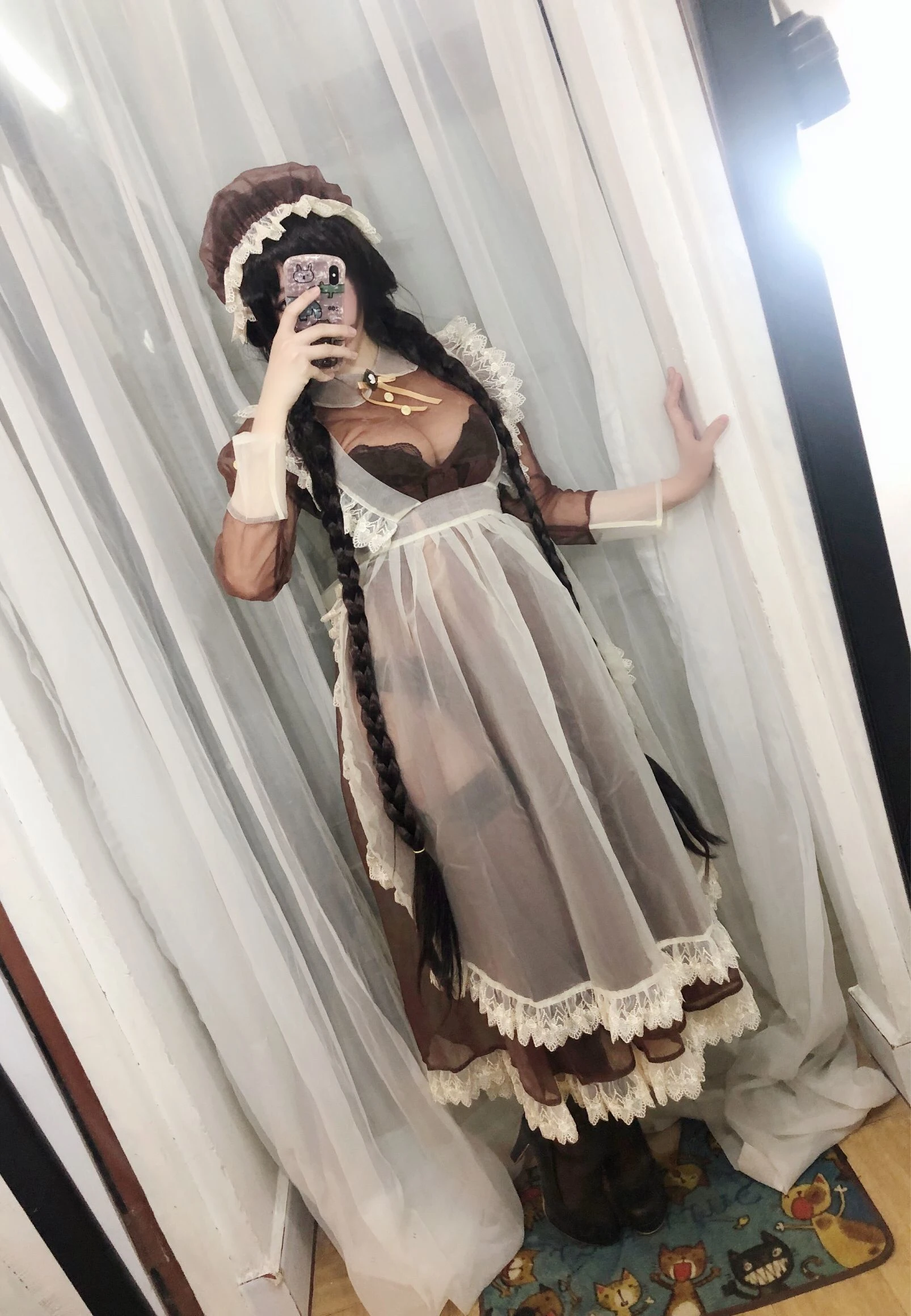 二次元巨乳美女鹿野希 透明女仆插图1