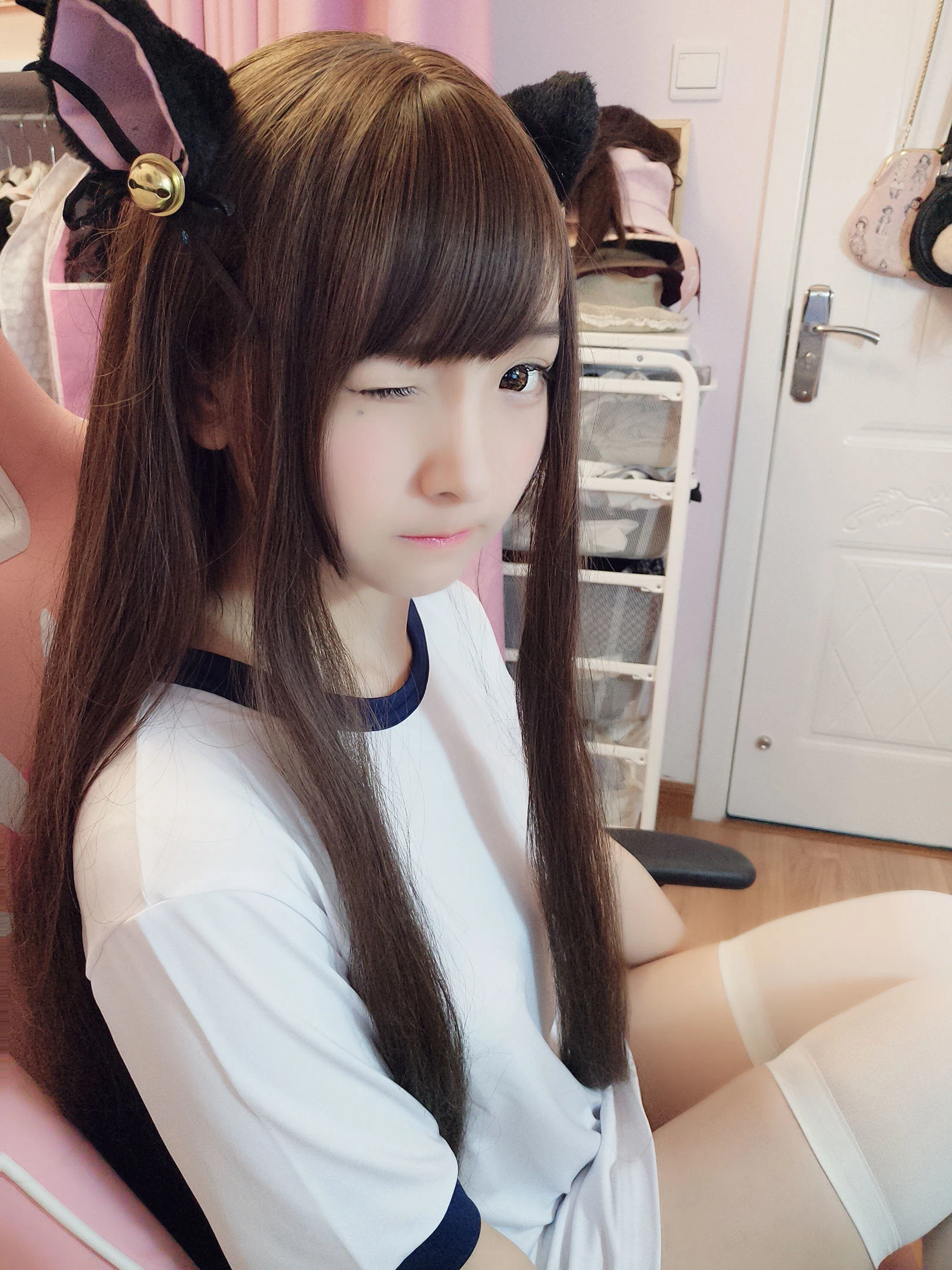 二次元美女古川kagura – 猫耳体操插图1