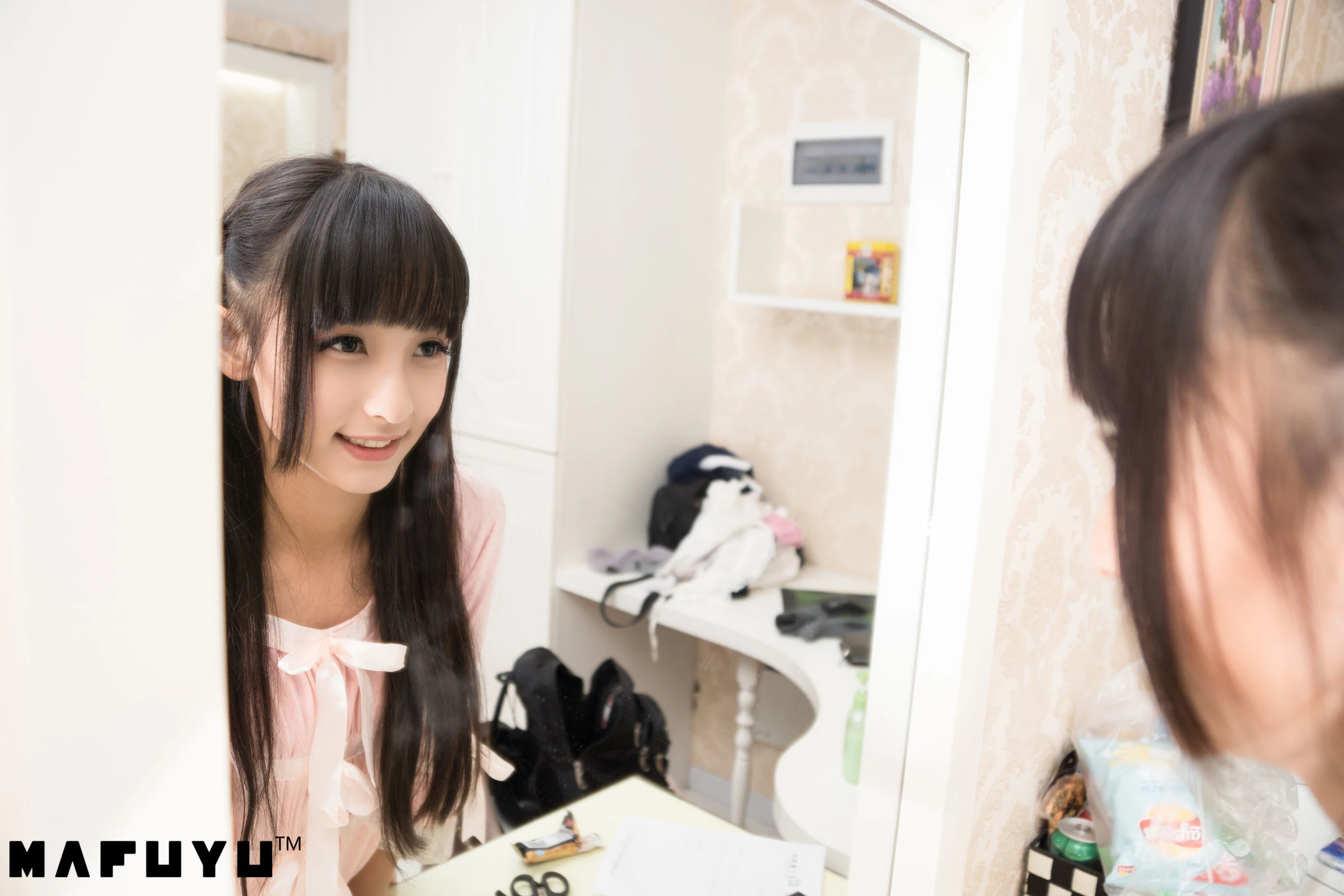 神楽板真冬 粉白条纹系列套图插图6