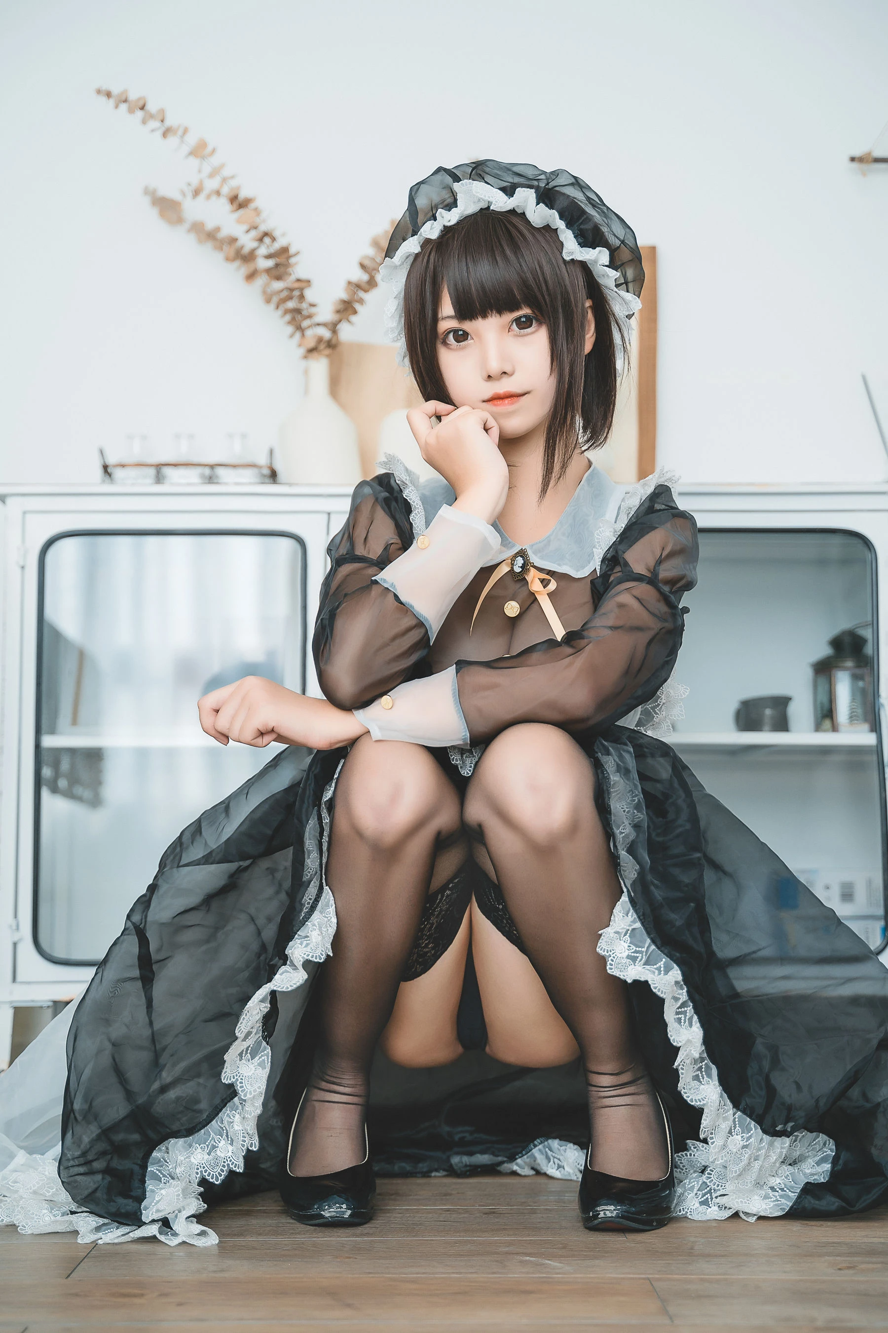 萌系小姐姐蜜汁猫裘 透明女仆插图3