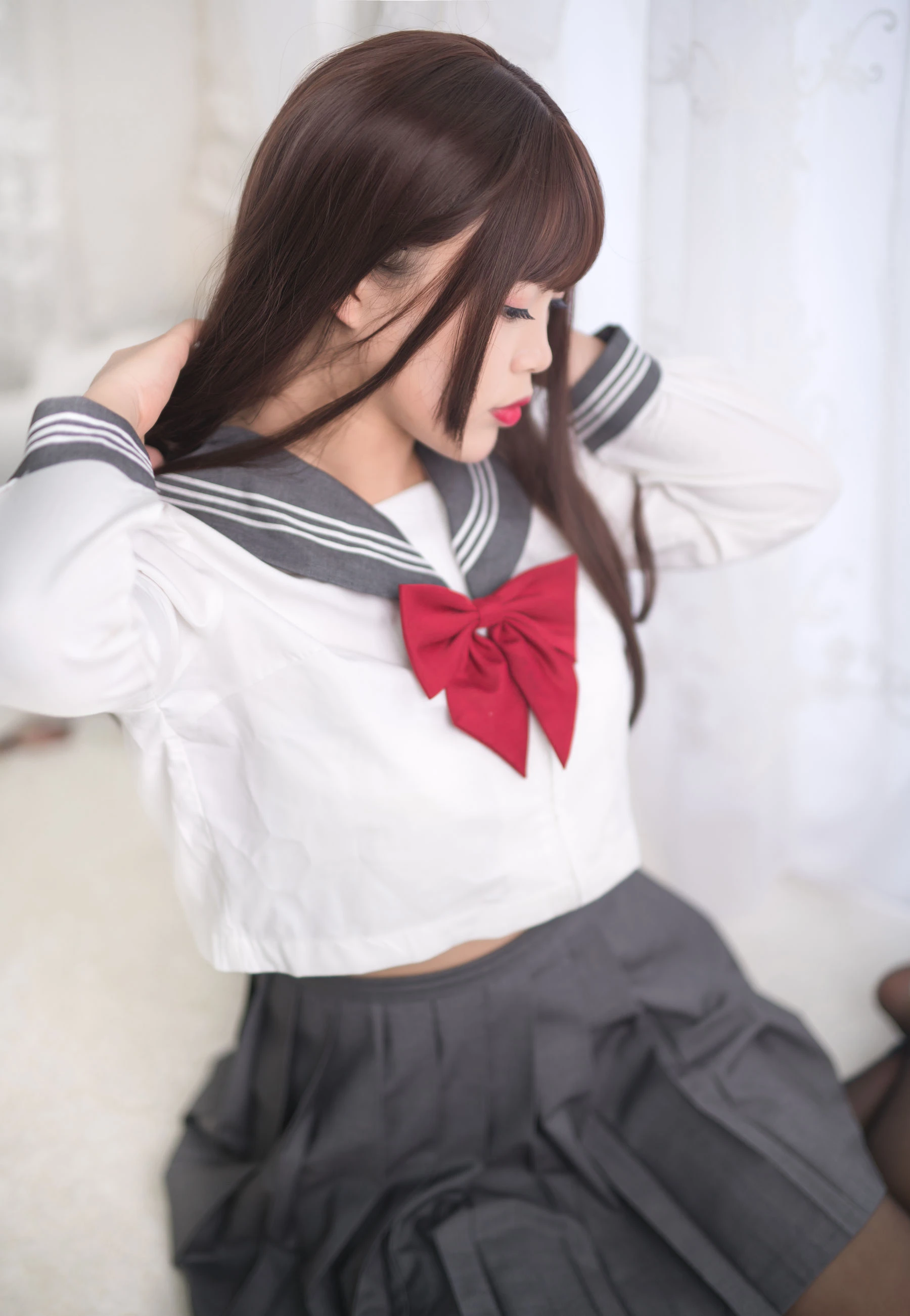 萌系小姐姐-白烨- – 黑丝制服少女插图5