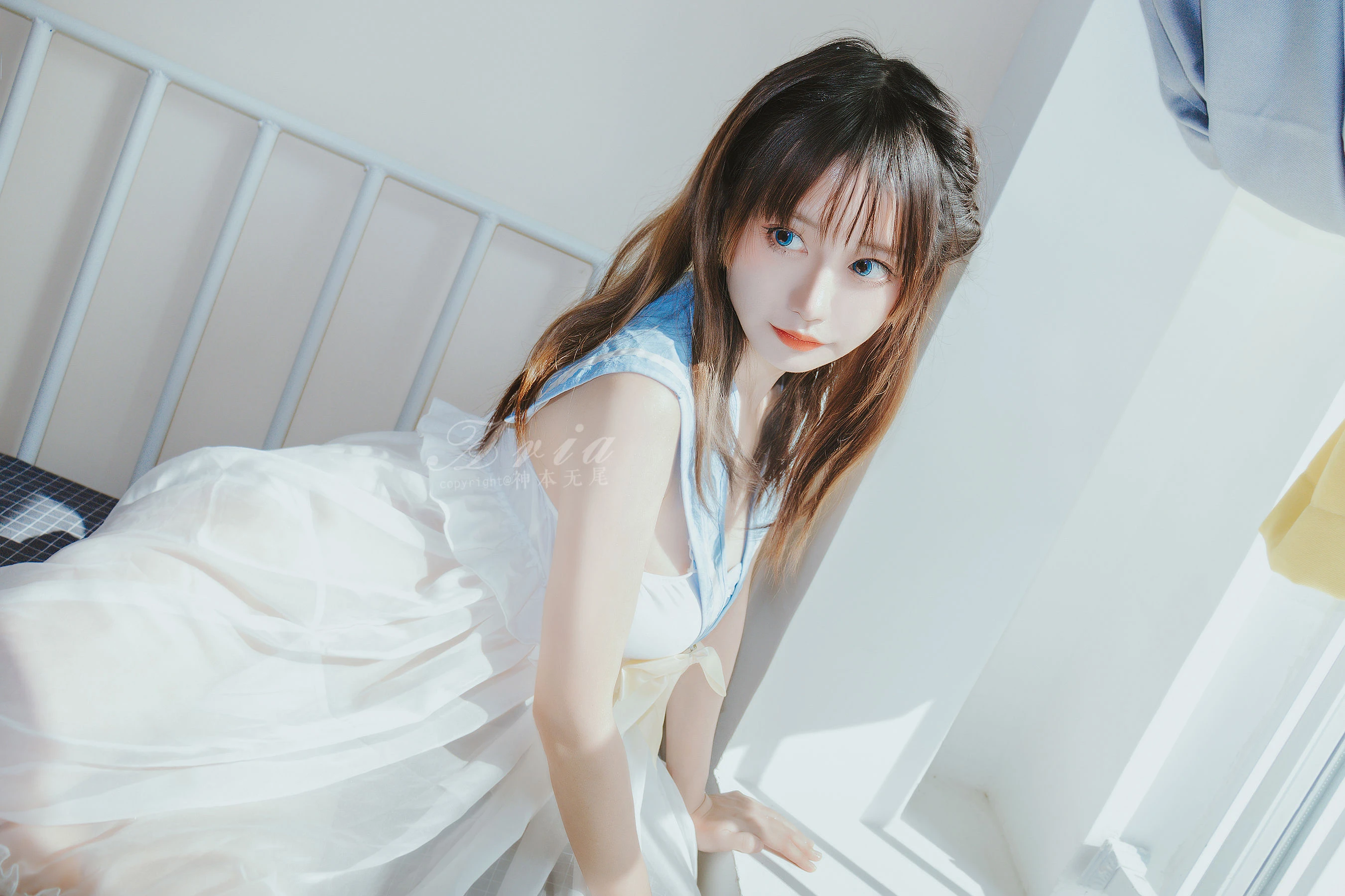 神本无尾_Aria – 蓝色睡裙插图1