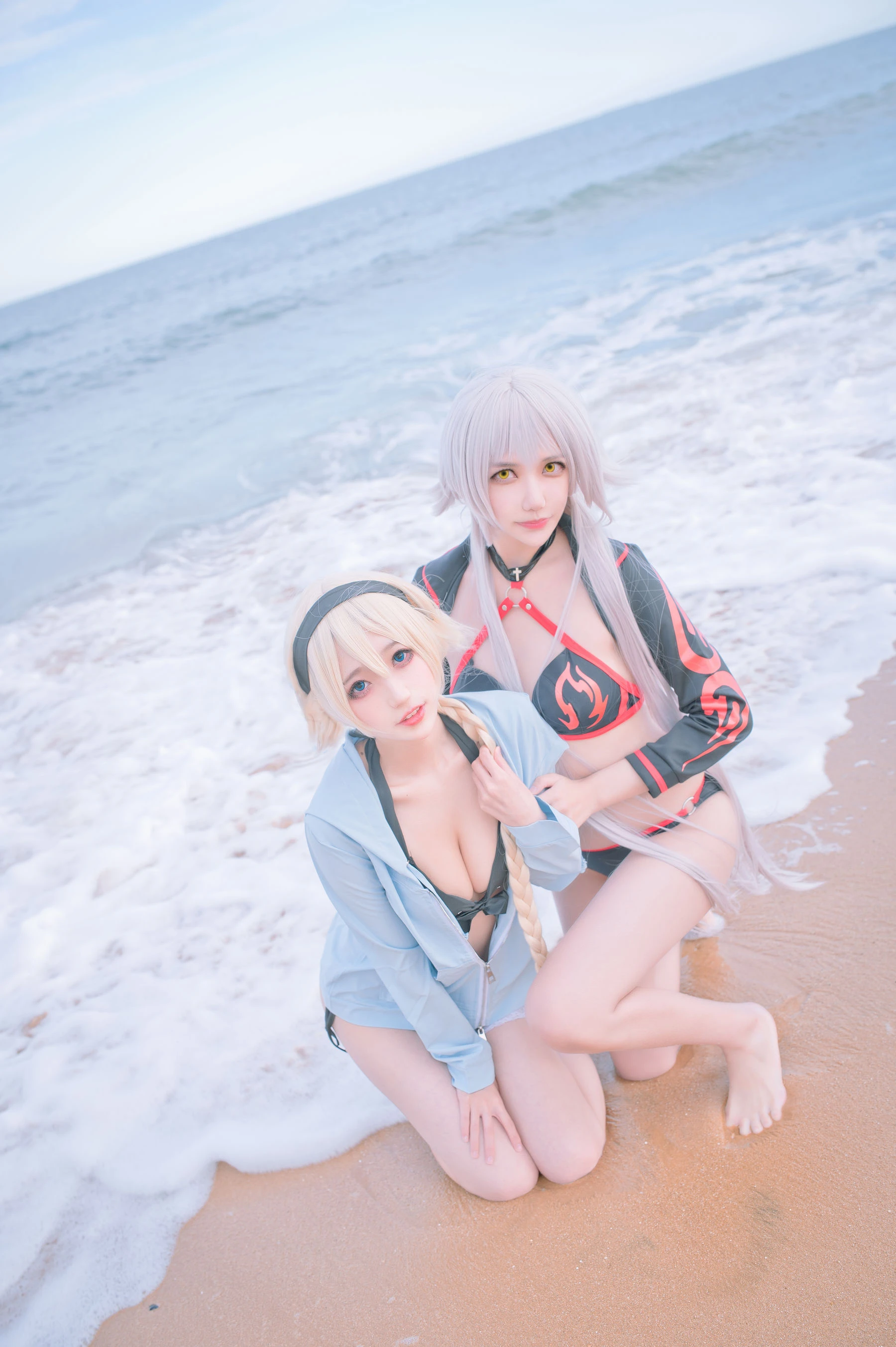 周叽是可爱兔兔 – 黑白贞双人泳衣插图6