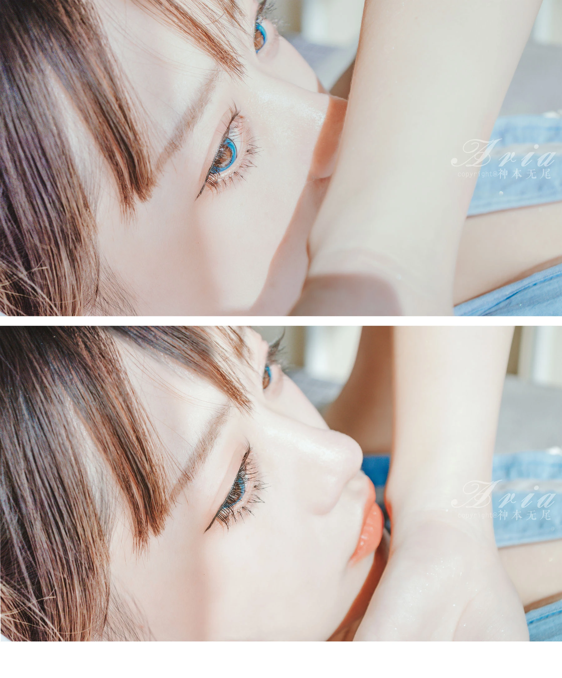 神本无尾_Aria – 蓝色睡裙插图4