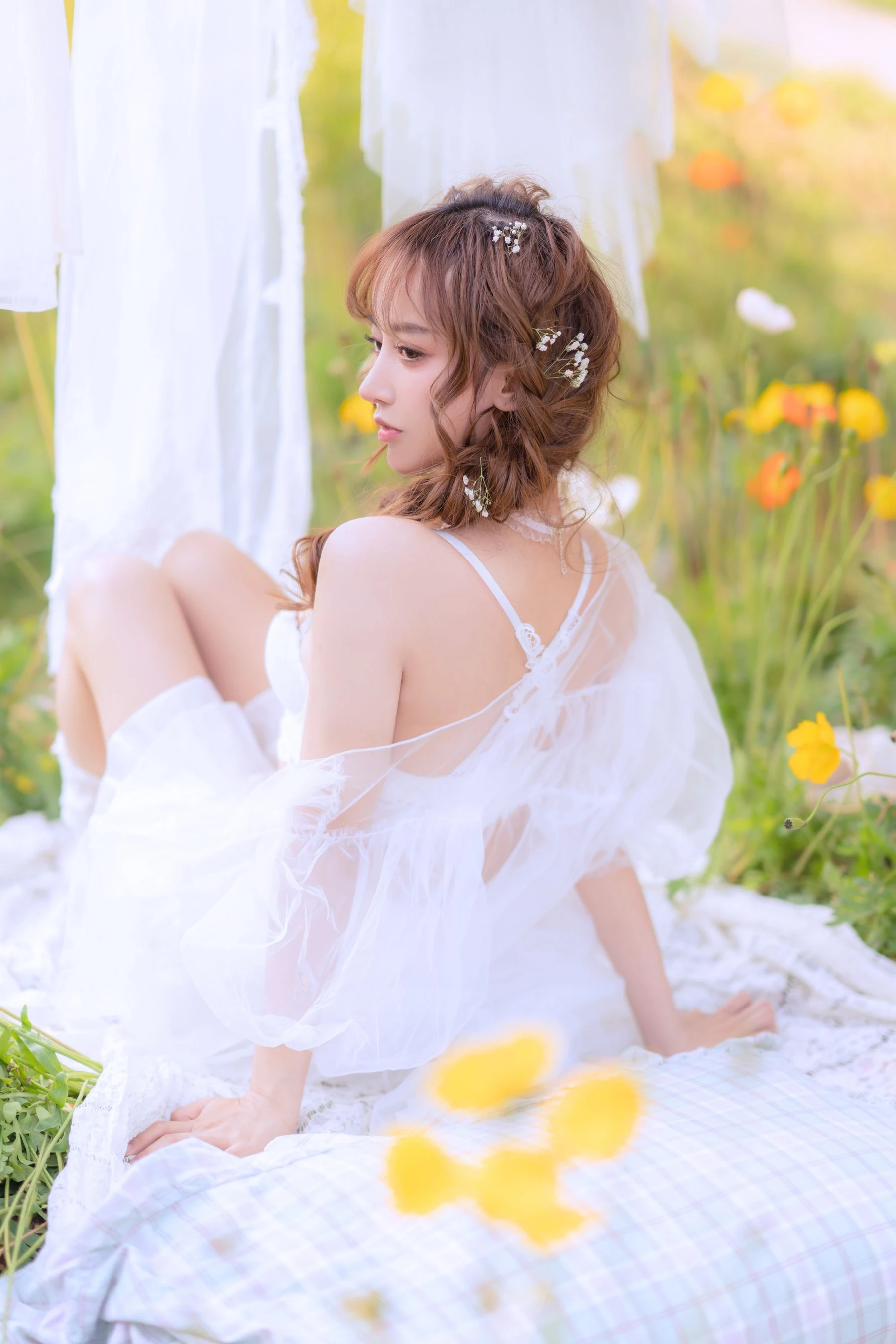 斗鱼米线线sama – 夏日限定 晒衣服插图1