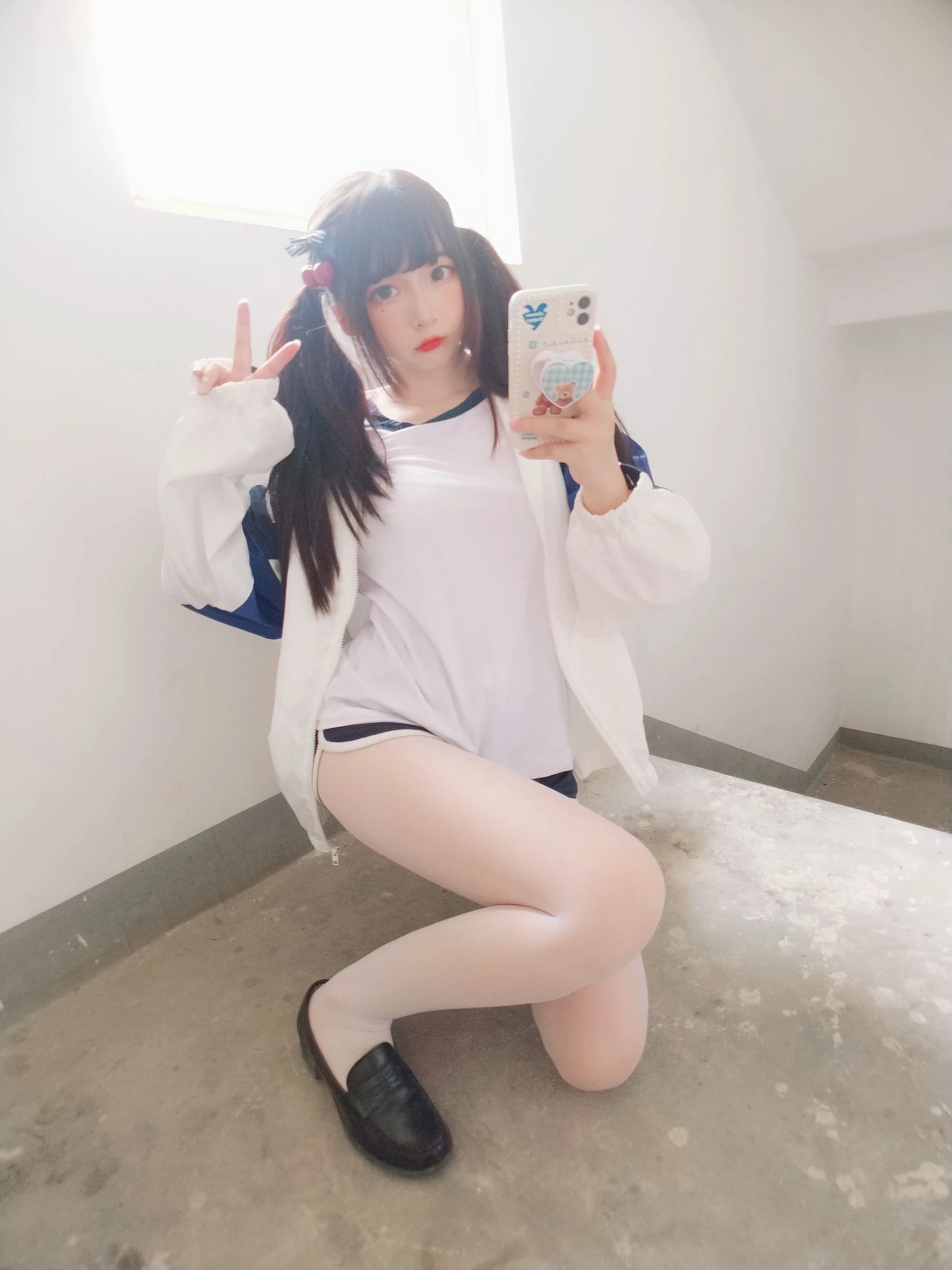 二次元美女古川kagura – 白丝体操运动服插图4