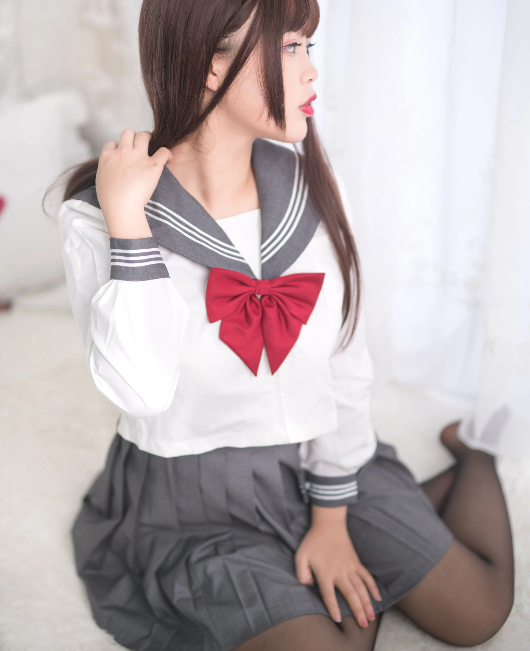 萌系小姐姐-白烨- – 黑丝制服少女插图6